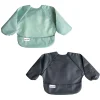 Discount Mess-proof Full Sleeve Bib 2 Pack - Sage / Charcoal Kids Bibs|Breastfeeding