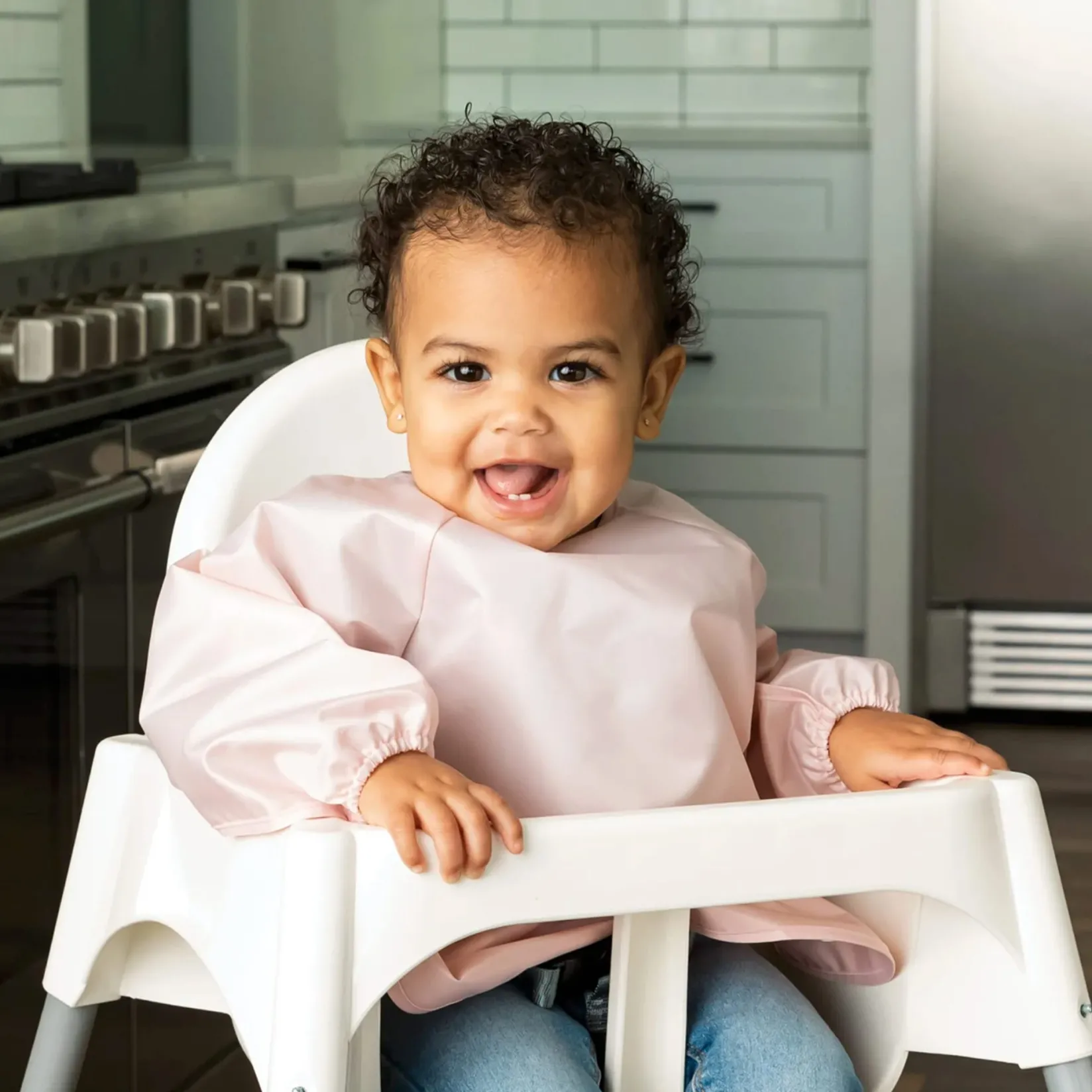 Bibs|Breastfeeding>Tiny Twinkle Mess-proof Full Sleeve Bib 2 Pack - Rose/ Burgundy