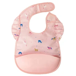 Bibs|Breastfeeding>Tiny Twinkle Mess-proof Silicone Pocket Bib Ruffle - Unicorn Confetti
