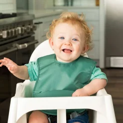 Outlet Mess-proof Silicone Pocket Bib - Olive Green Bibs|Breastfeeding