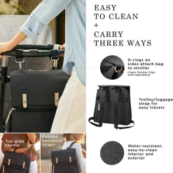 Hot Meta Diapers Backpack - Black Matte Canvas Diaper Bags|Diaper Bags