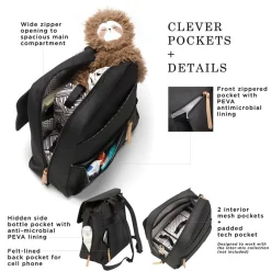 Hot Meta Diapers Backpack - Black Matte Canvas Diaper Bags|Diaper Bags