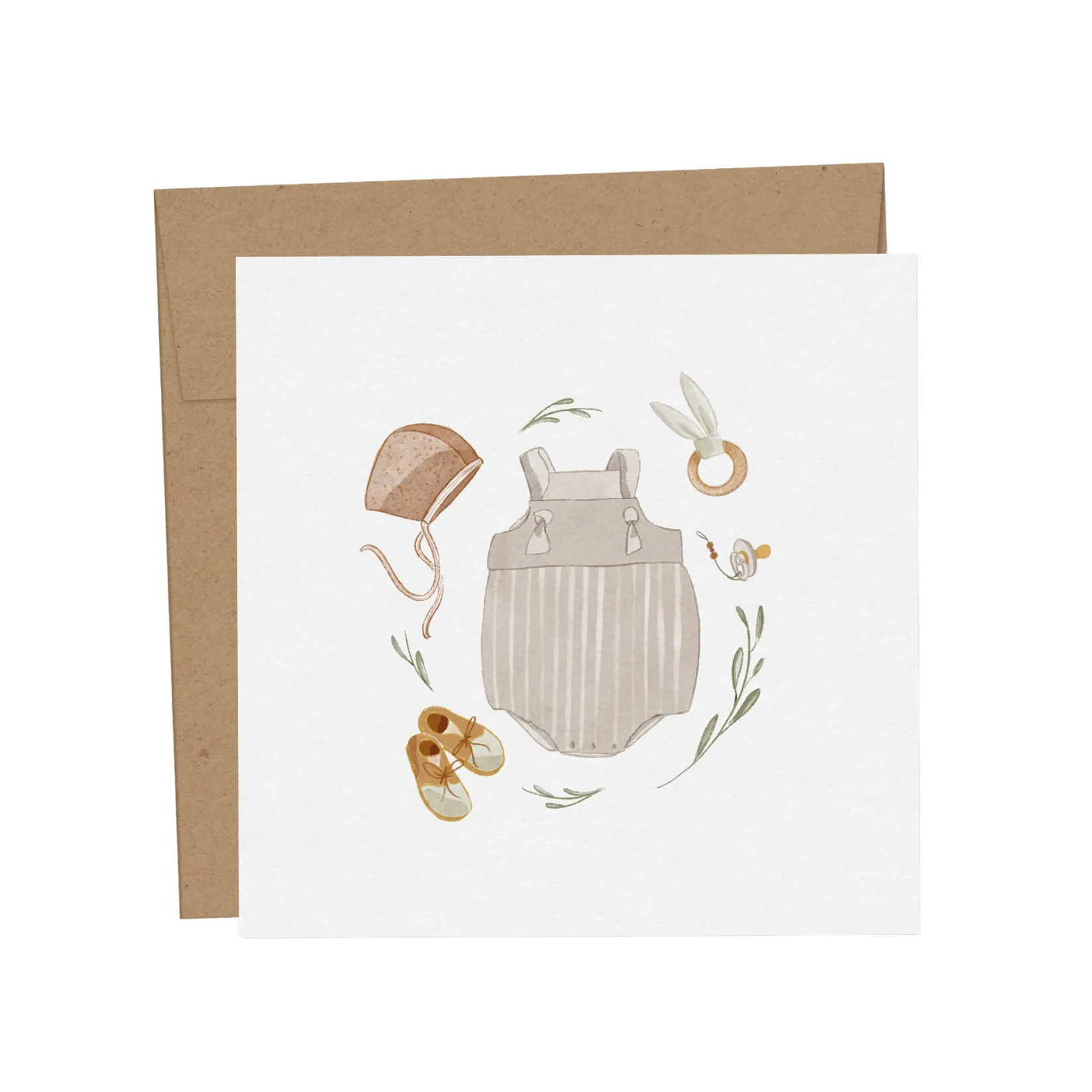Party Supplies>Mimosa Design Mini Baby Greeting Card - Layette