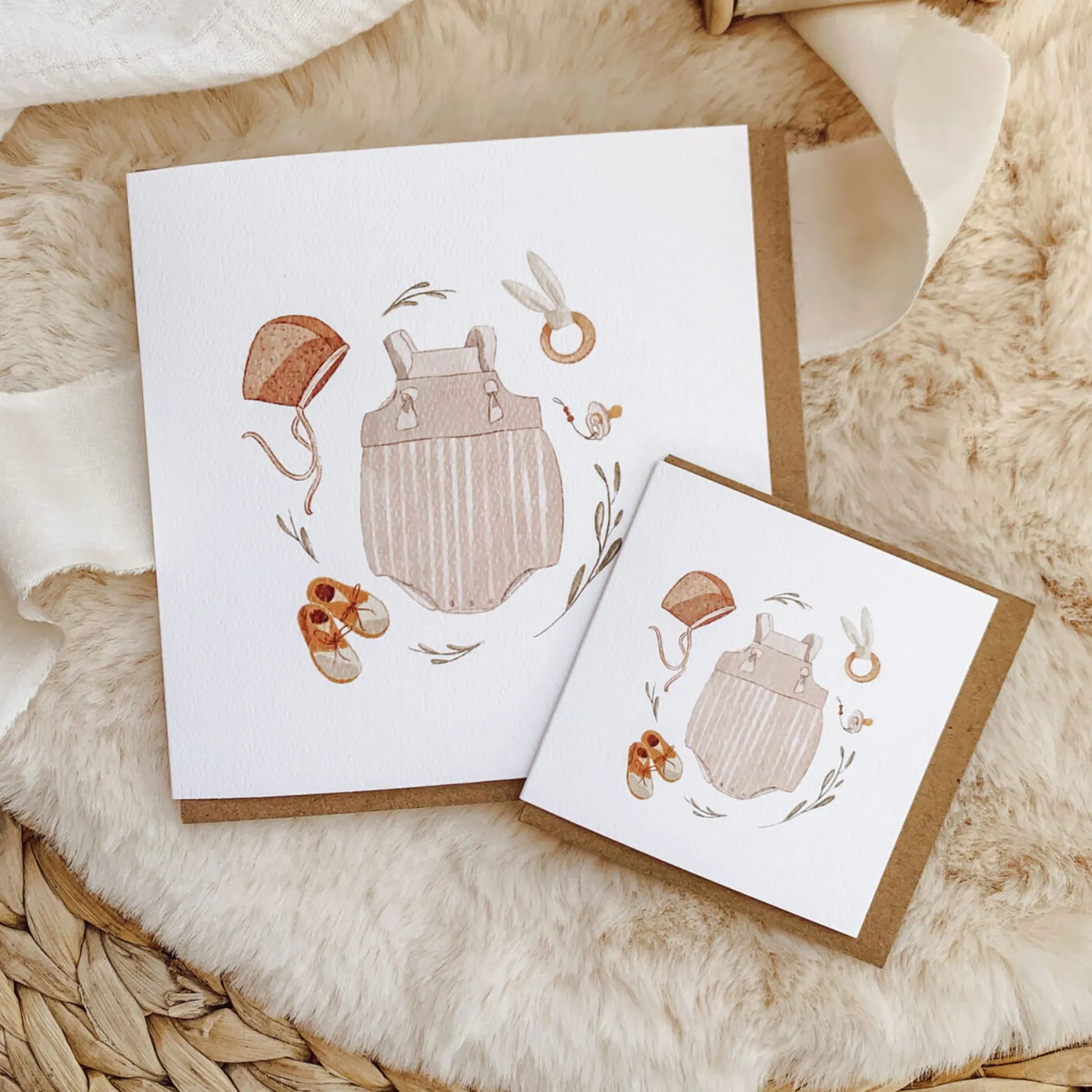 Party Supplies>Mimosa Design Mini Baby Greeting Card - Layette