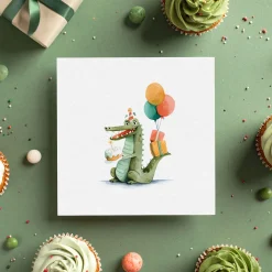 Sale Mini Birthday Card - Rocco the Crocodile Greeting Cards|Party Supplies