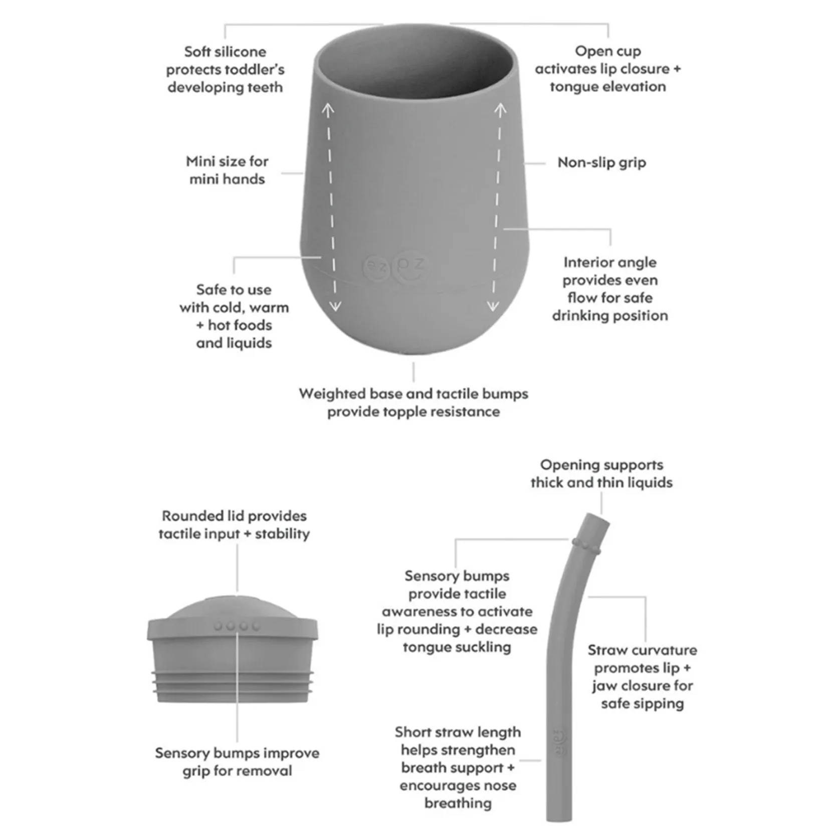 Cups & Tumblers|Cups & Tumblers>EZ PZ Fun Mini Cup + Straw Training System - Sage