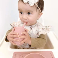 Hot Mini Cup + Straw Training System - Blush Kids Tableware|Plates & Placemats