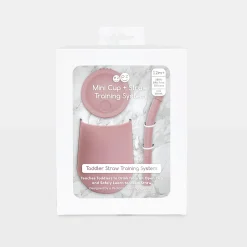 Hot Mini Cup + Straw Training System - Blush Kids Tableware|Plates & Placemats