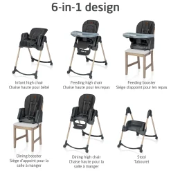 New Minla 6-in-1 High Chair - Beyond Graphite High Chairs & Booster Seats|High Chairs & Booster Seats