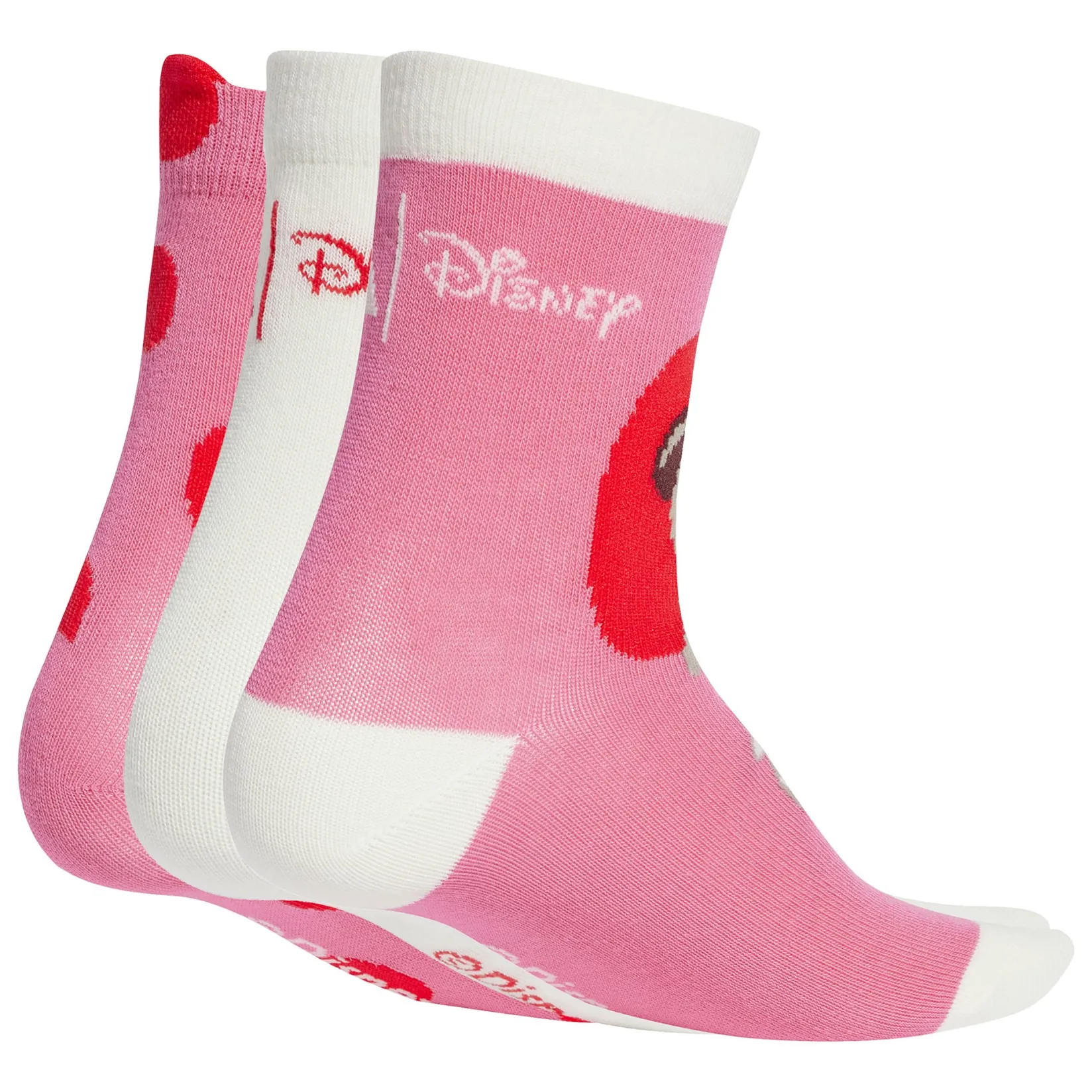 Socks|Underwear & Socks>Adidas Minnie 3-Pack Socks Sizes 10-13 Ivory