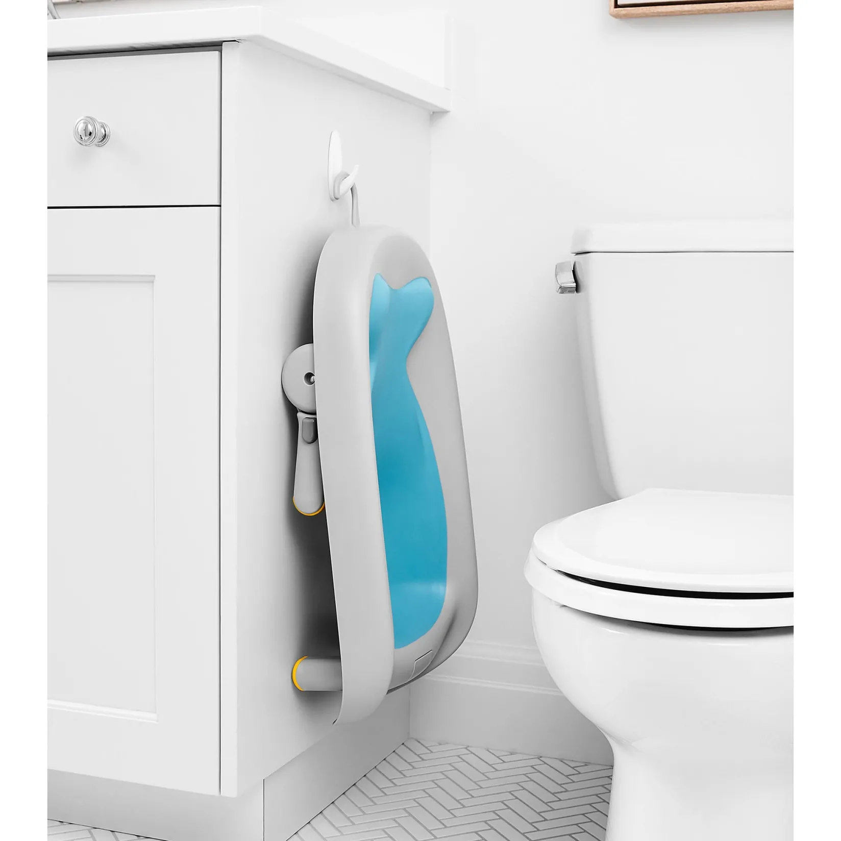 Baby Baths & Seats|Bath Accessories>Skip Hop Moby Recline & Rinse Bather - Grey / Blue