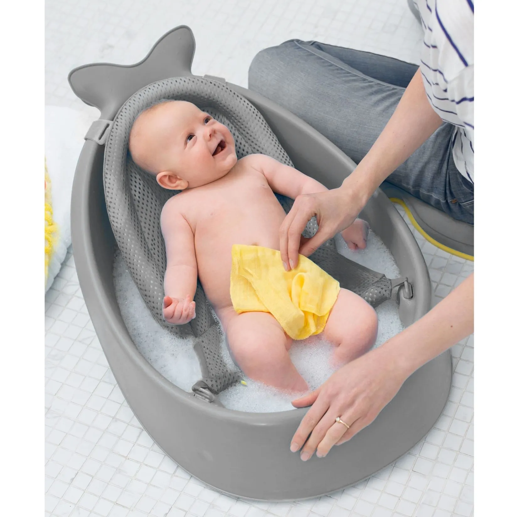 Moby Smart Sling 3-Stage Tub - Gray Baby Baths & Seats|Bath Accessories