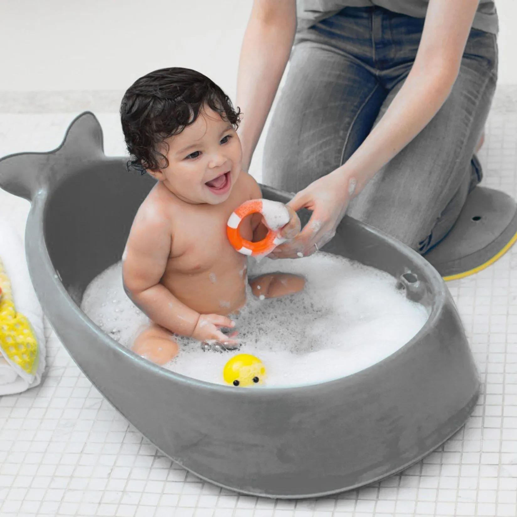 Moby Smart Sling 3-Stage Tub - Gray Baby Baths & Seats|Bath Accessories
