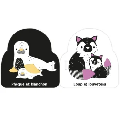 Hot Mon Premier Livre Poussette en Noir et Blanc - Bébés Animaux Baby 0-2 Years