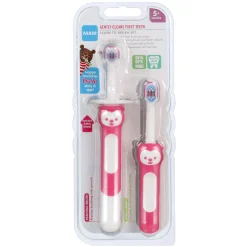 Oral Care>Mam Baby 5months+ Learn to Brush Baby Toothbrushes (2) - Pink