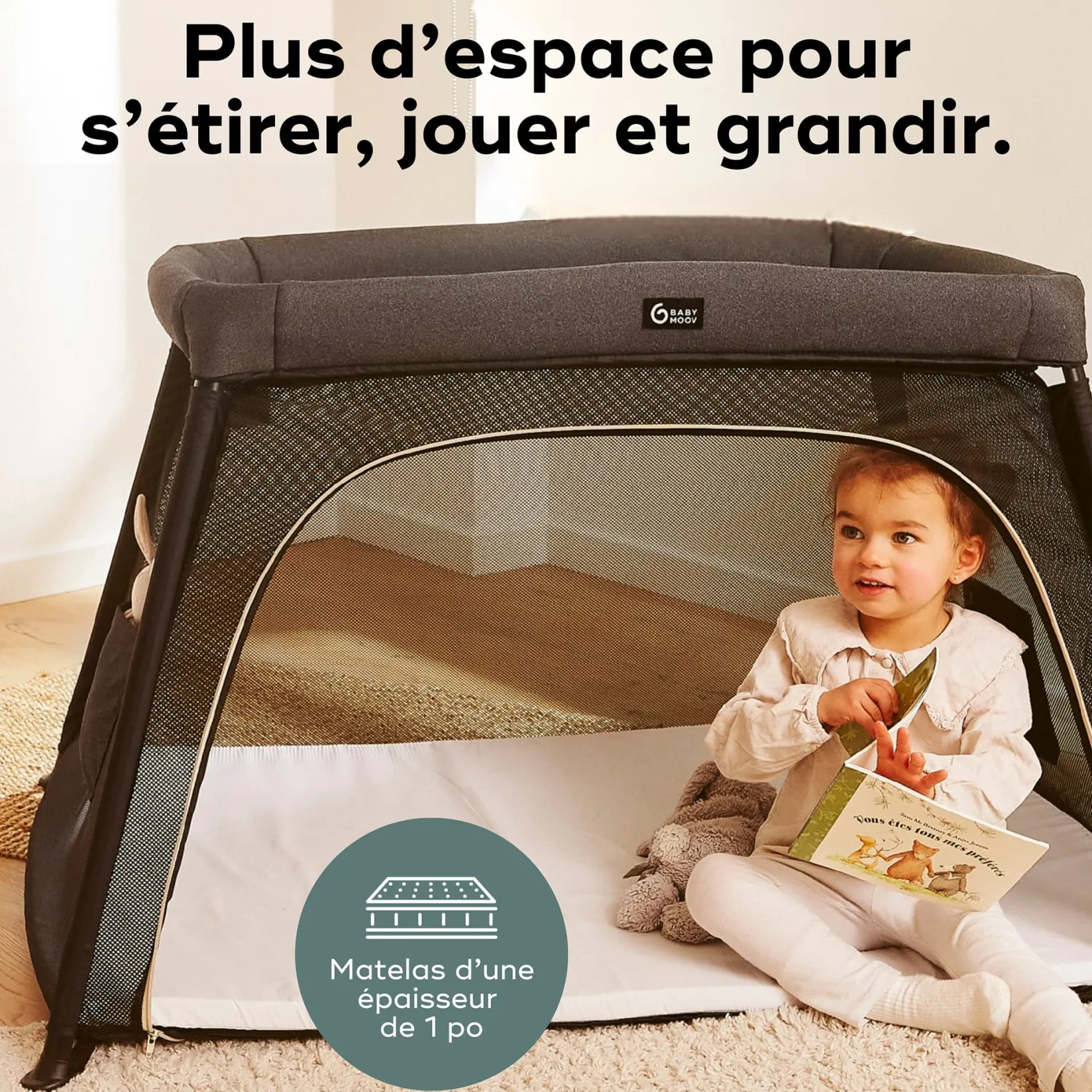 Outlet Moov & Comfy - Charcoal Grey Playards & Bassinets|Playards & Bassinets