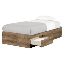 Online Munich Twin Mates Bed - Weathered Oak Twin, Full & Queen Beds