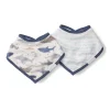 Muslin Products|Bibs>Loulou Lollipop Muslin Bandana Bib Set - Sharks