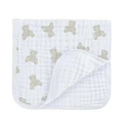 Breastfeeding|Nursing Covers>Piccolo Bambino Muslin Burp Cloth 3-pack - Bear
