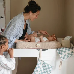 Clearance Muslin Changing Pad Cover - Natural Stripe Changing Tables|Changing Pad Covers