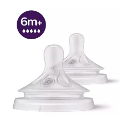 Hot Natural Response Nipple Flow 5 - 6M+ - 2 pack Breastfeeding|Bottles & Nipples