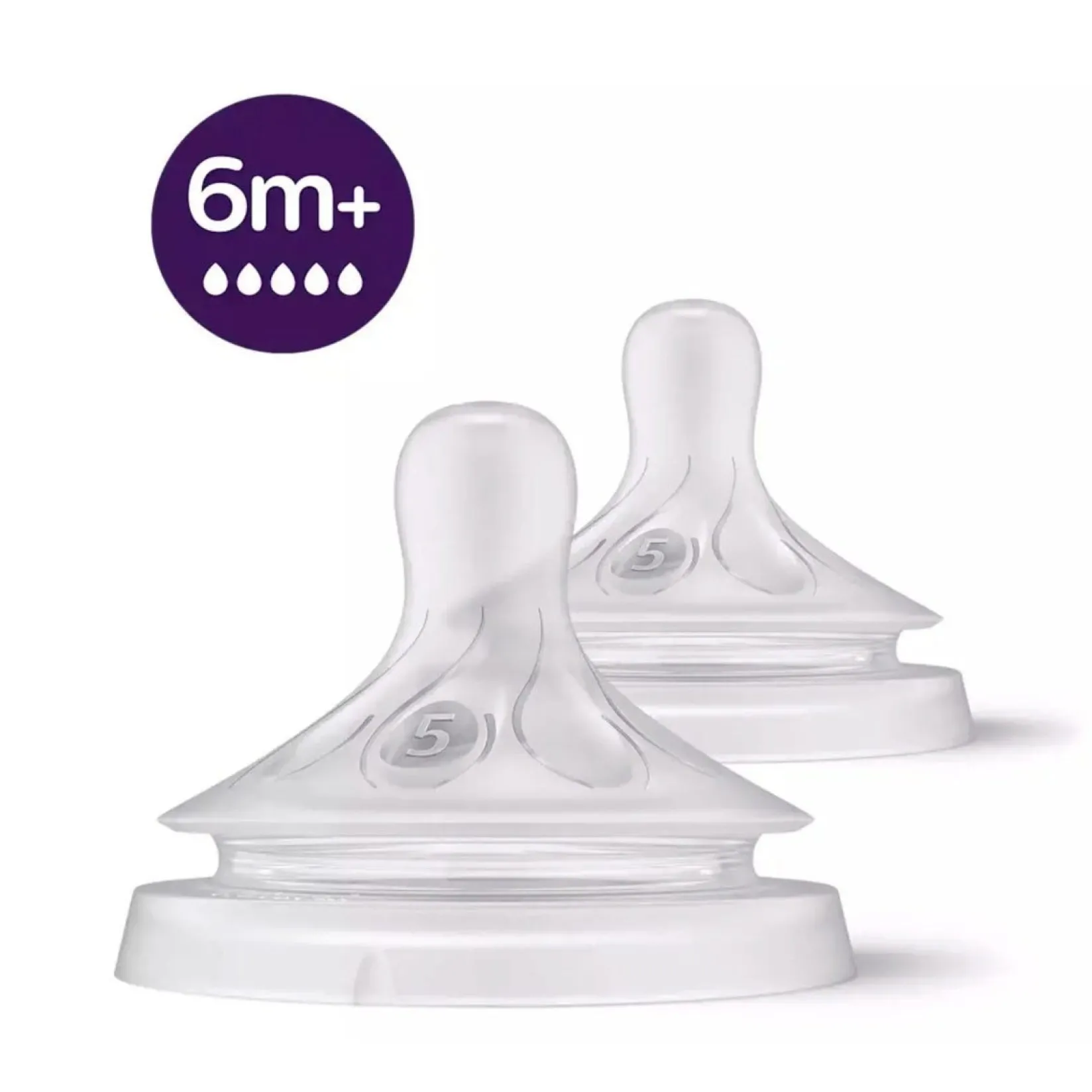 Hot Natural Response Nipple Flow 5 - 6M+ - 2 pack Breastfeeding|Bottles & Nipples