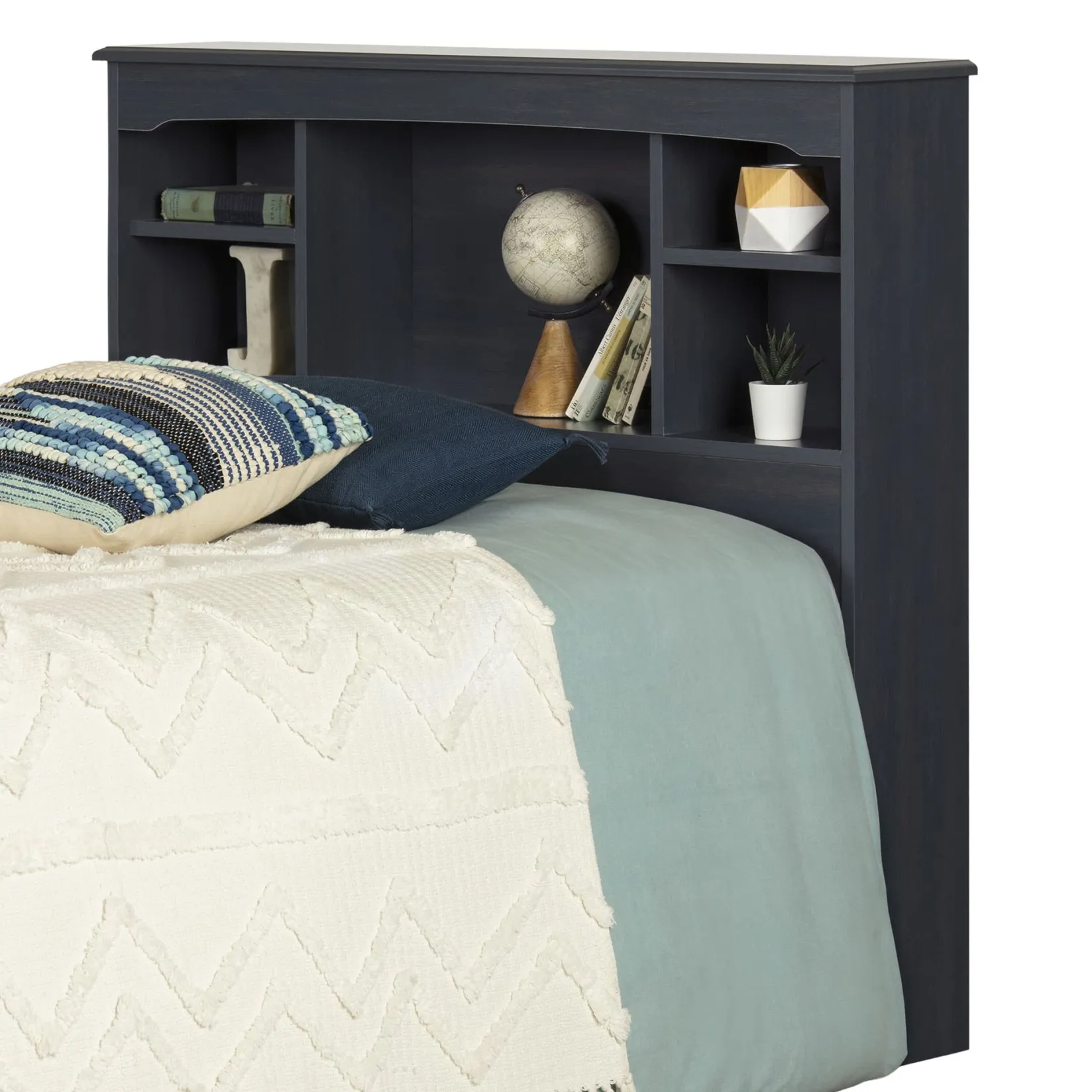 Outlet Navali Twin Bookcase Headboard - Blueberry Twin, Full & Queen Beds