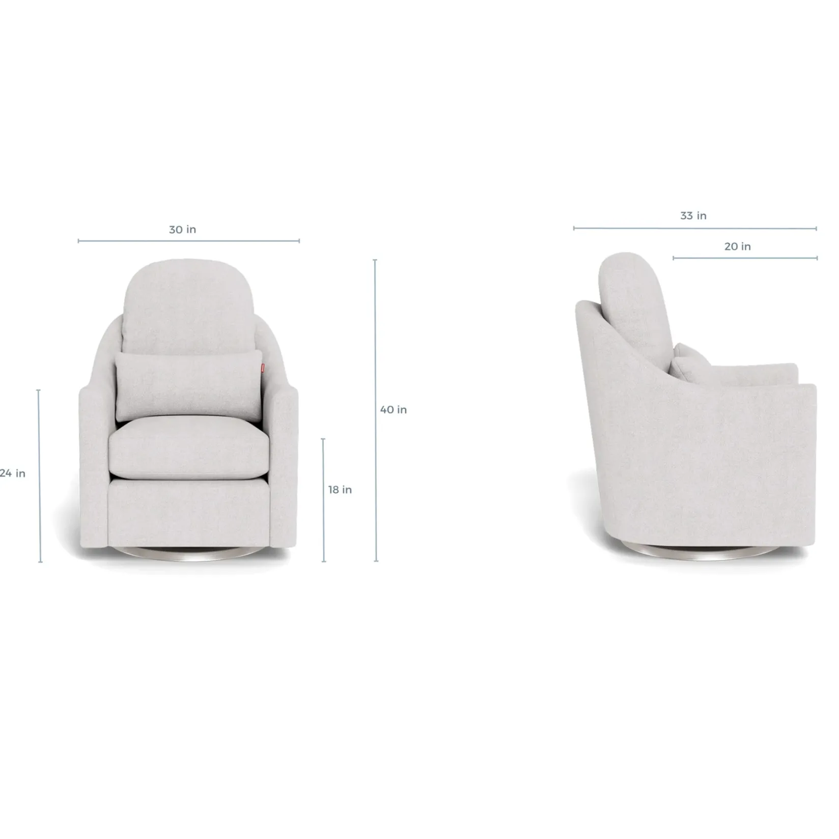 Gliders & Rocking Chairs|Gliders & Rocking Chairs>Monte Nessa Rocking and Swivel Glider - Pebble / Steel