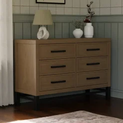 Outlet Newbern 6-Drawer Assembled Dresser - Driftwood Storage Furniture