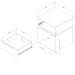 Outlet Nightstand - Hourra Gray Oak Nightstands