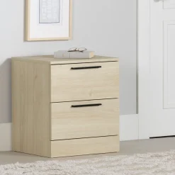 Discount Nightstand - Step One Essential Bleached Oak Nightstands