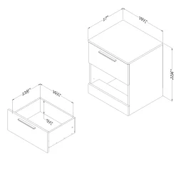 Discount Nightstand - Step One Essential Bleached Oak Nightstands