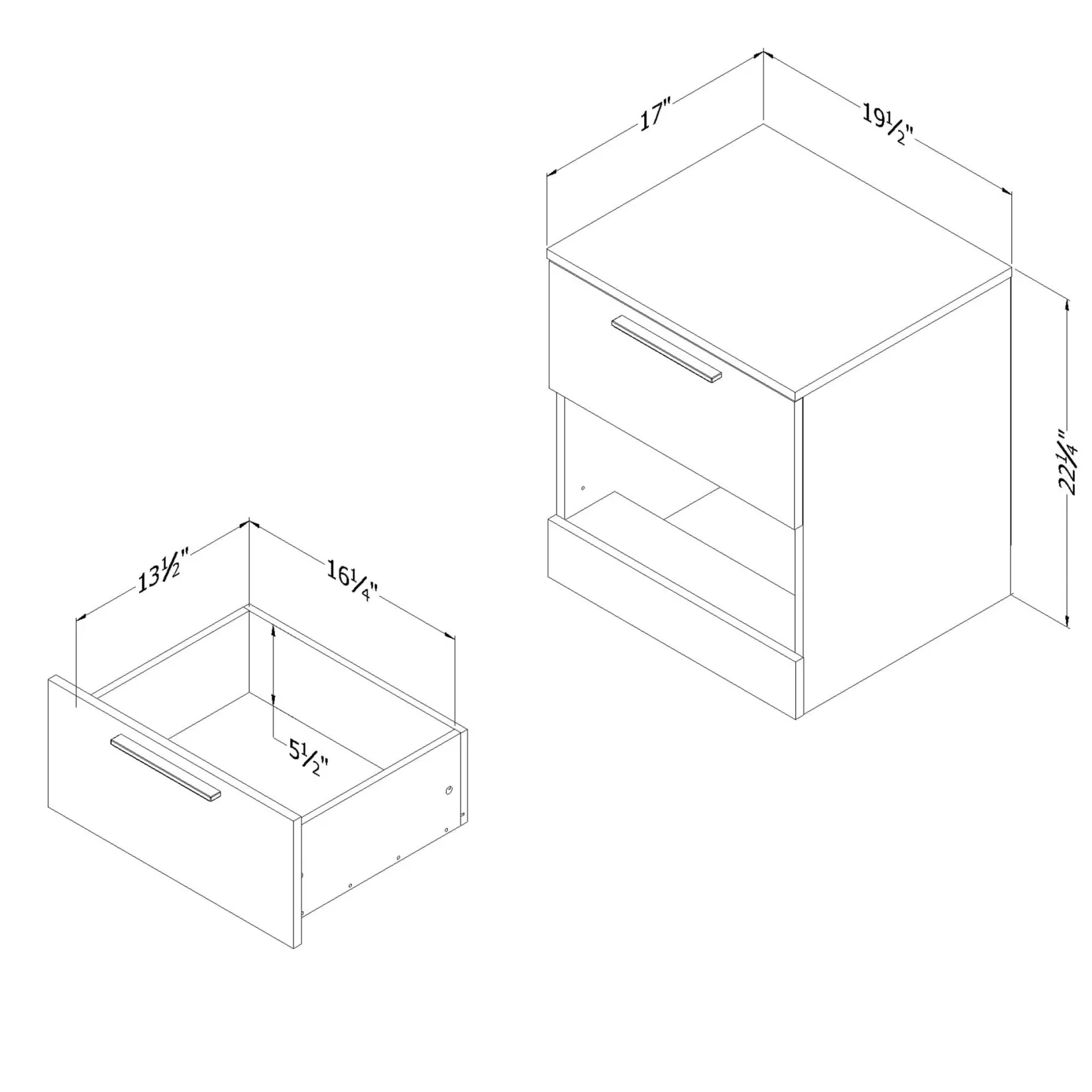 Discount Nightstand - Step One Essential Bleached Oak Nightstands