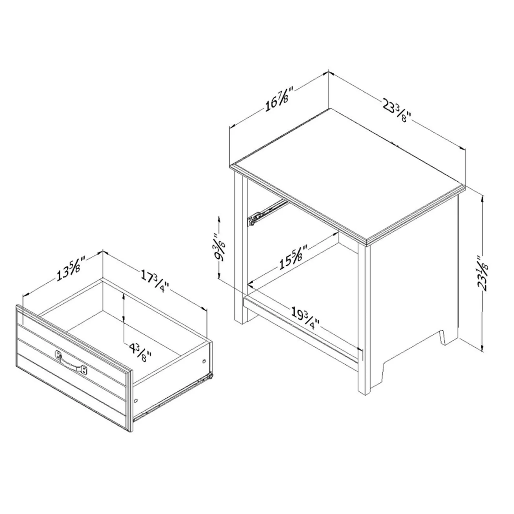 Nightstands>South Shore Nightstand Asten - Blueberry