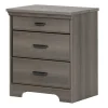 Nightstands>South Shore Nightstand Charging Station - Versa Gray Maple