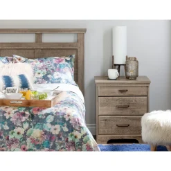 Nightstand Charging Station - Versa Weathered Oak Nightstands