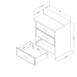 Nightstand Charging Station - Versa Weathered Oak Nightstands