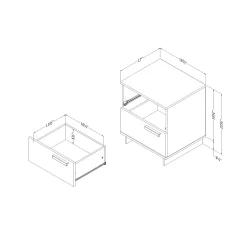 Best Nightstand with 2 Drawers - Cavalleri Nordik Oak Nightstands