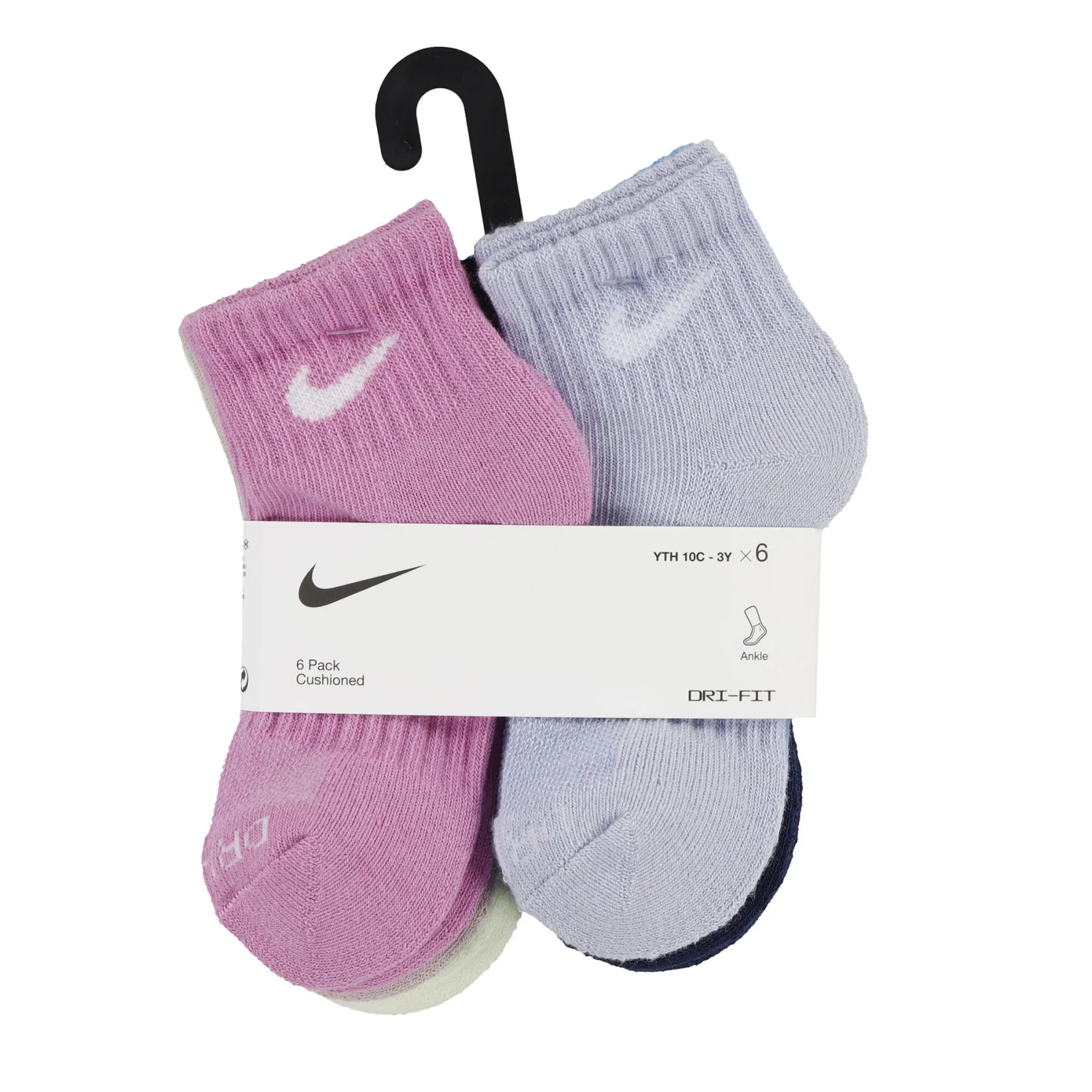 Socks|Underwear & Socks>Nike Ankle Socks (6) Sizes 7e-10e Pink