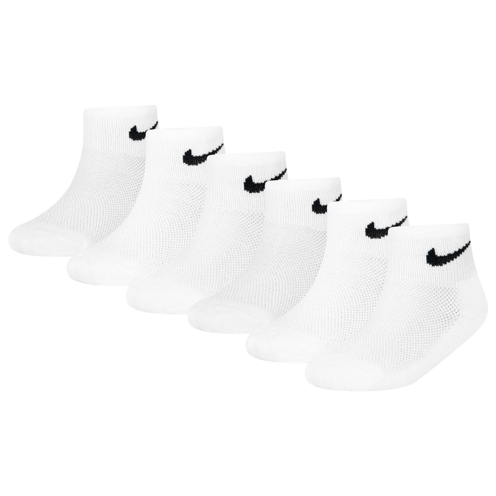 Socks|Underwear & Socks>Nike Ankle Socks 6pck 7e-10e White