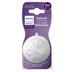 Breastfeeding|Bottles & Nipples>Philips Avent Nipples (2) Natural Response 0M+ Flow 1