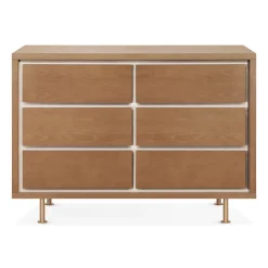 Best Novella 6-Drawer Dresser - Stained Ash / Ivory Finish Storage Furniture