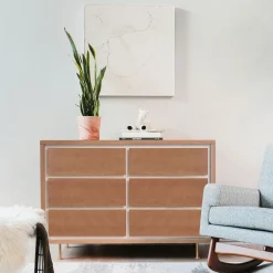 Best Novella 6-Drawer Dresser - Stained Ash / Ivory Finish Storage Furniture