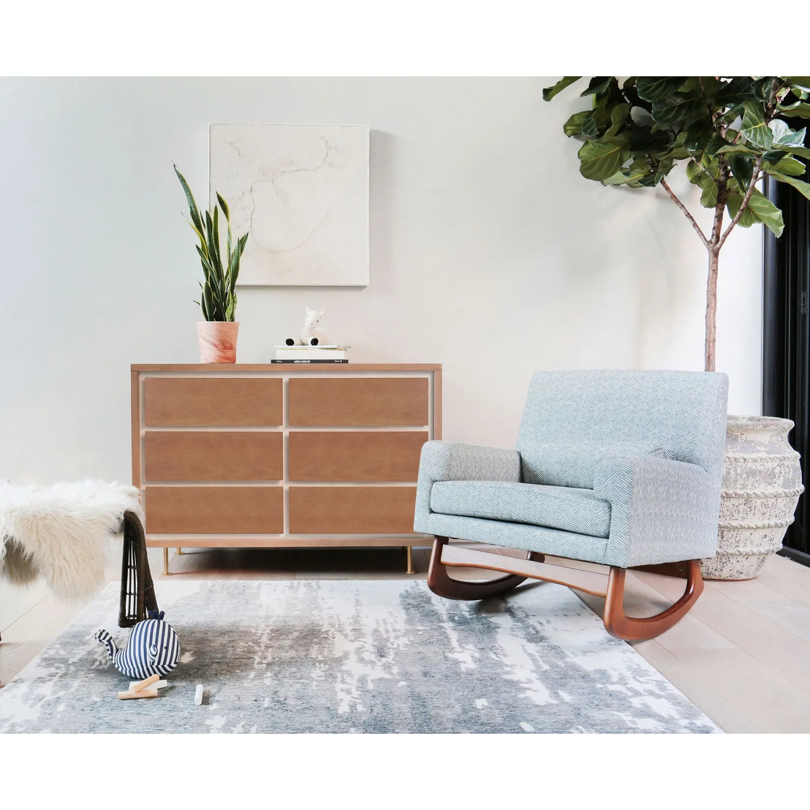 Best Novella 6-Drawer Dresser - Stained Ash / Ivory Finish Storage Furniture