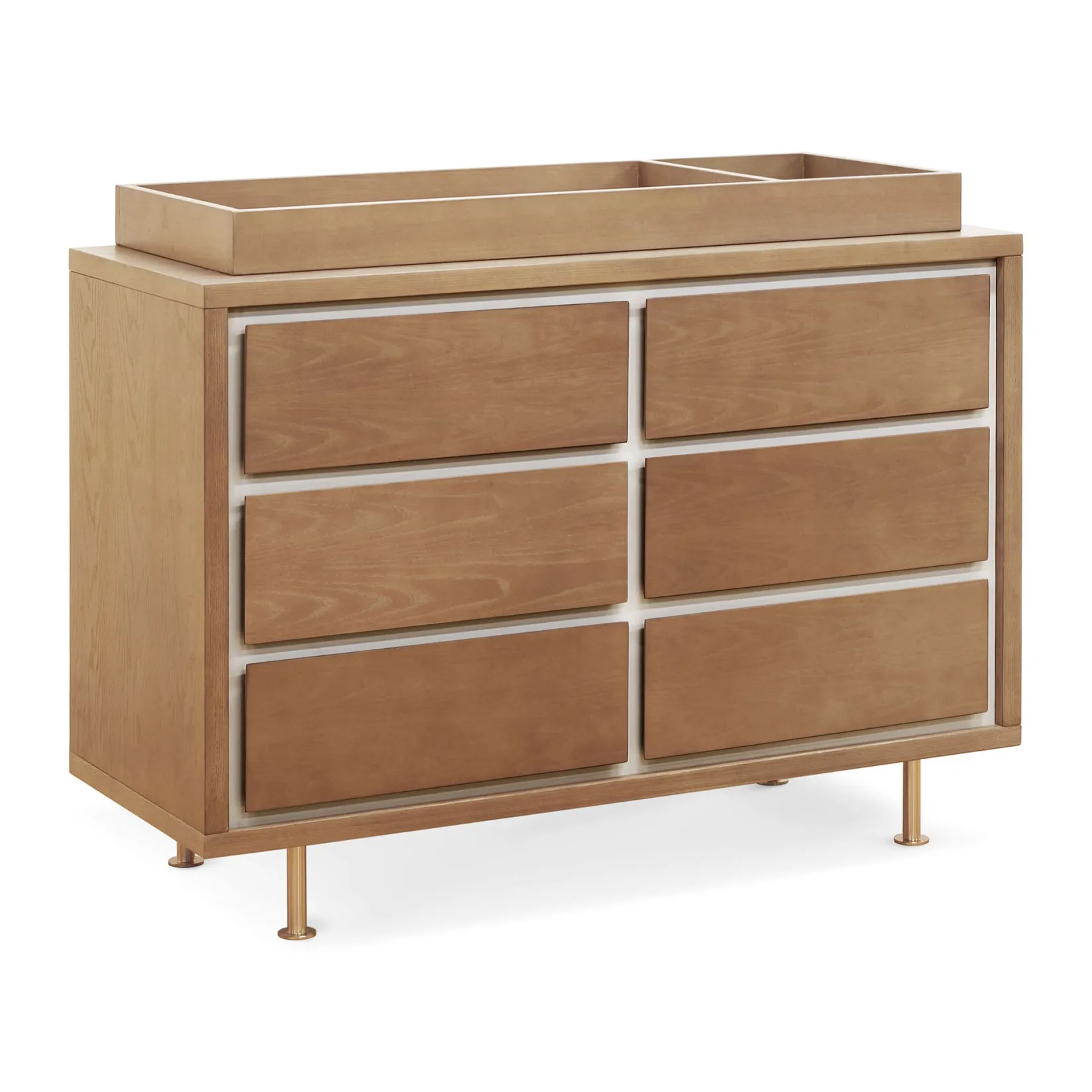 Best Novella 6-Drawer Dresser - Stained Ash / Ivory Finish Storage Furniture
