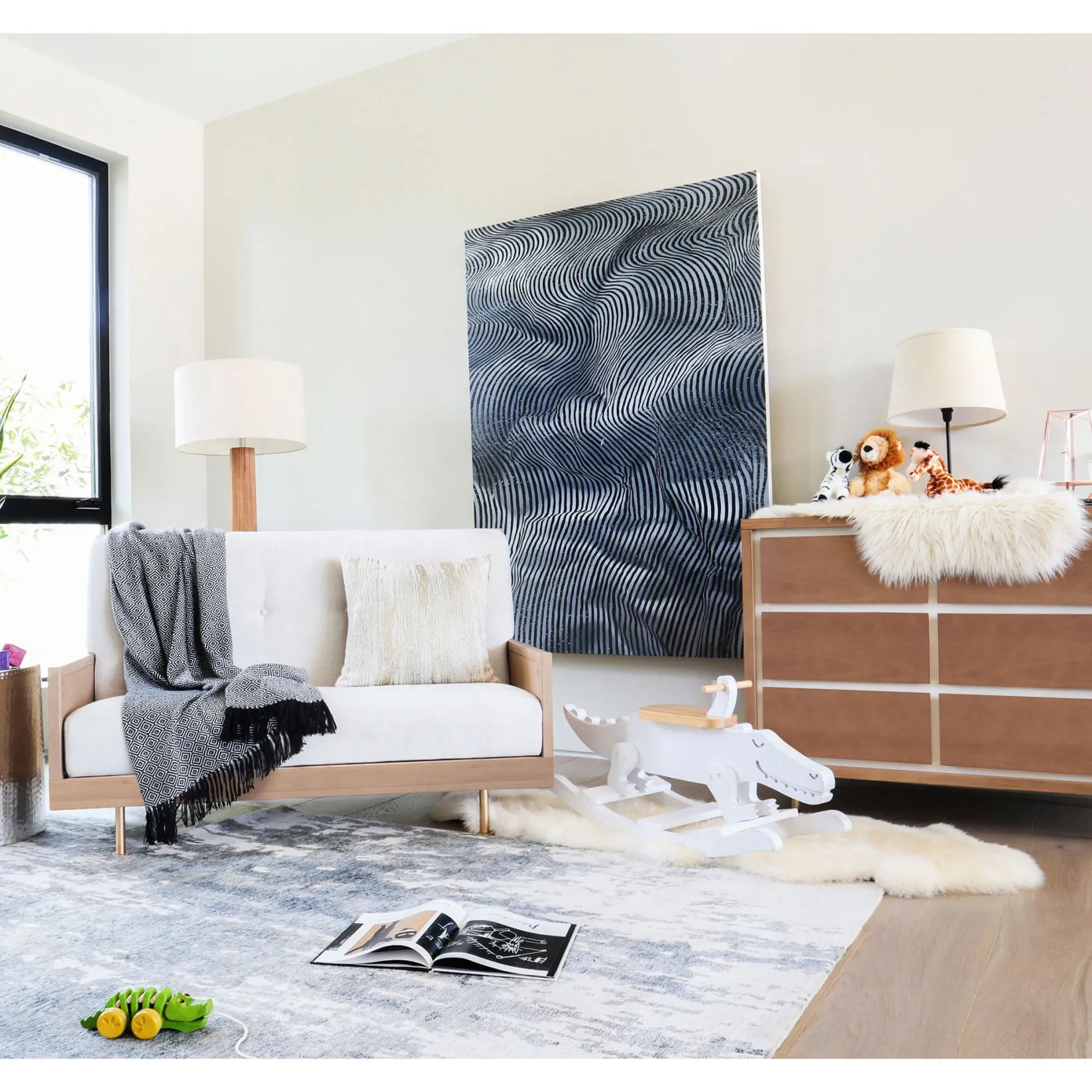 Best Novella 6-Drawer Dresser - Stained Ash / Ivory Finish Storage Furniture