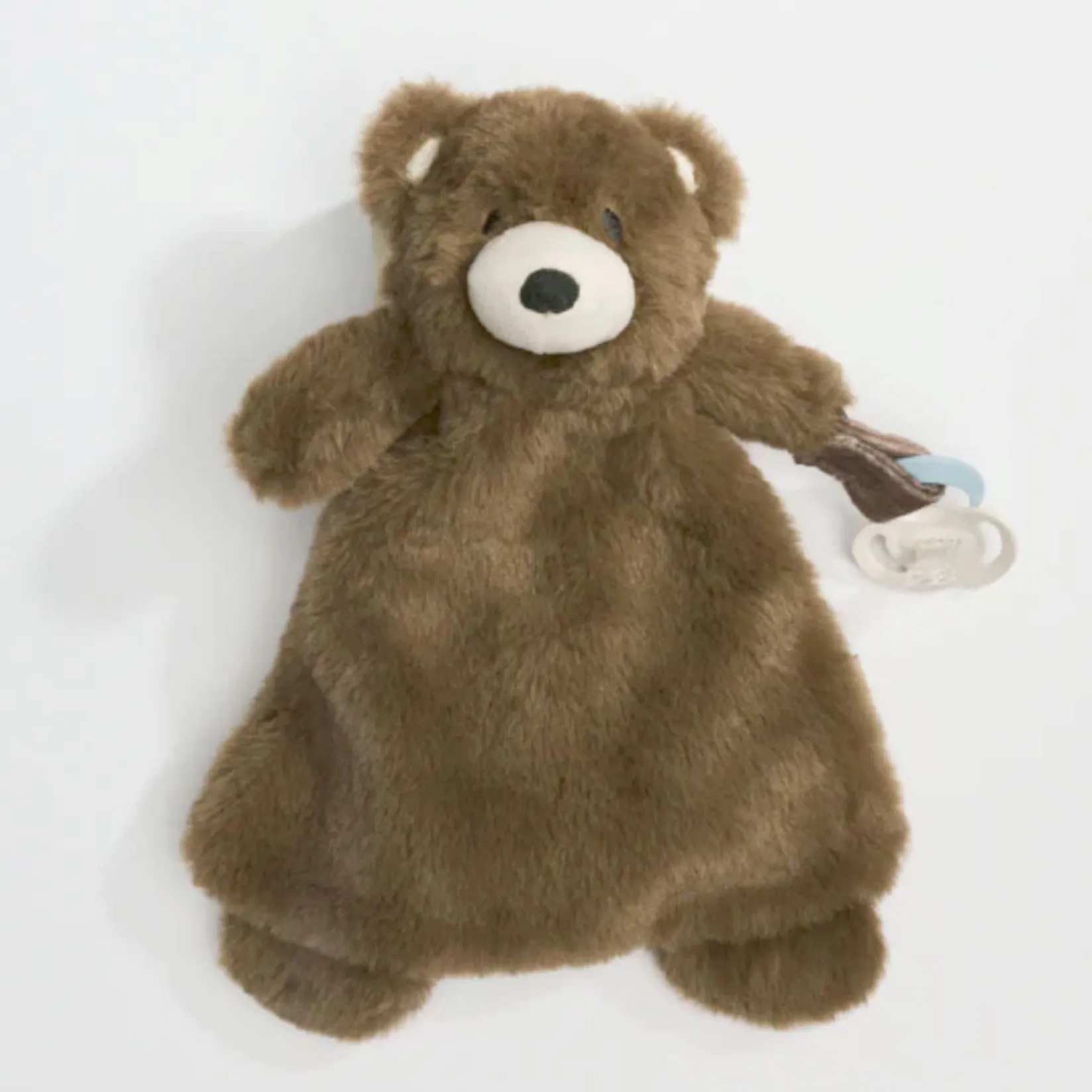 Pacifiers & Clips|Pacifiers & Clips>Piccolo Bambino Nunu Faux Fur With Pacifier Tab Attachment 12" - Bear