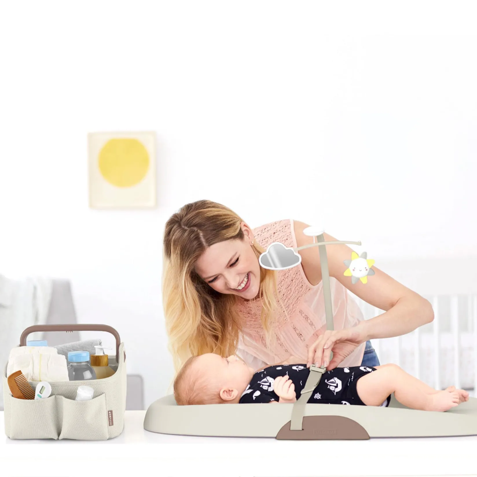 Storage>Skip Hop Nursery Style Light-Up Diaper Caddy - Oat