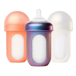 Hot Nursh Silicone Bottle 8oz (3) - Metallic Colors Bottles & Nipples|Breastfeeding