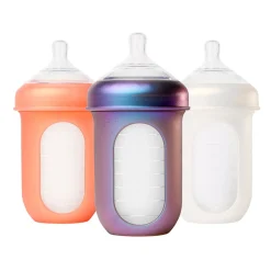 Hot Nursh Silicone Bottle 8oz (3) - Metallic Colors Bottles & Nipples|Breastfeeding